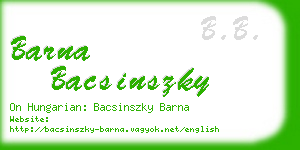 barna bacsinszky business card